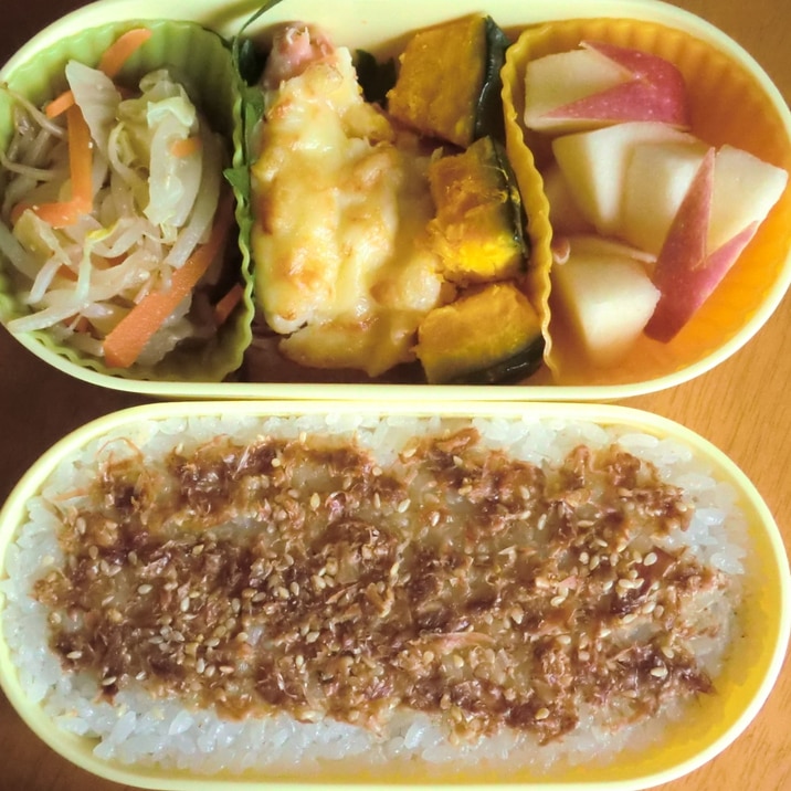 こどものお弁当★のり弁&塩鮭マヨグラタン